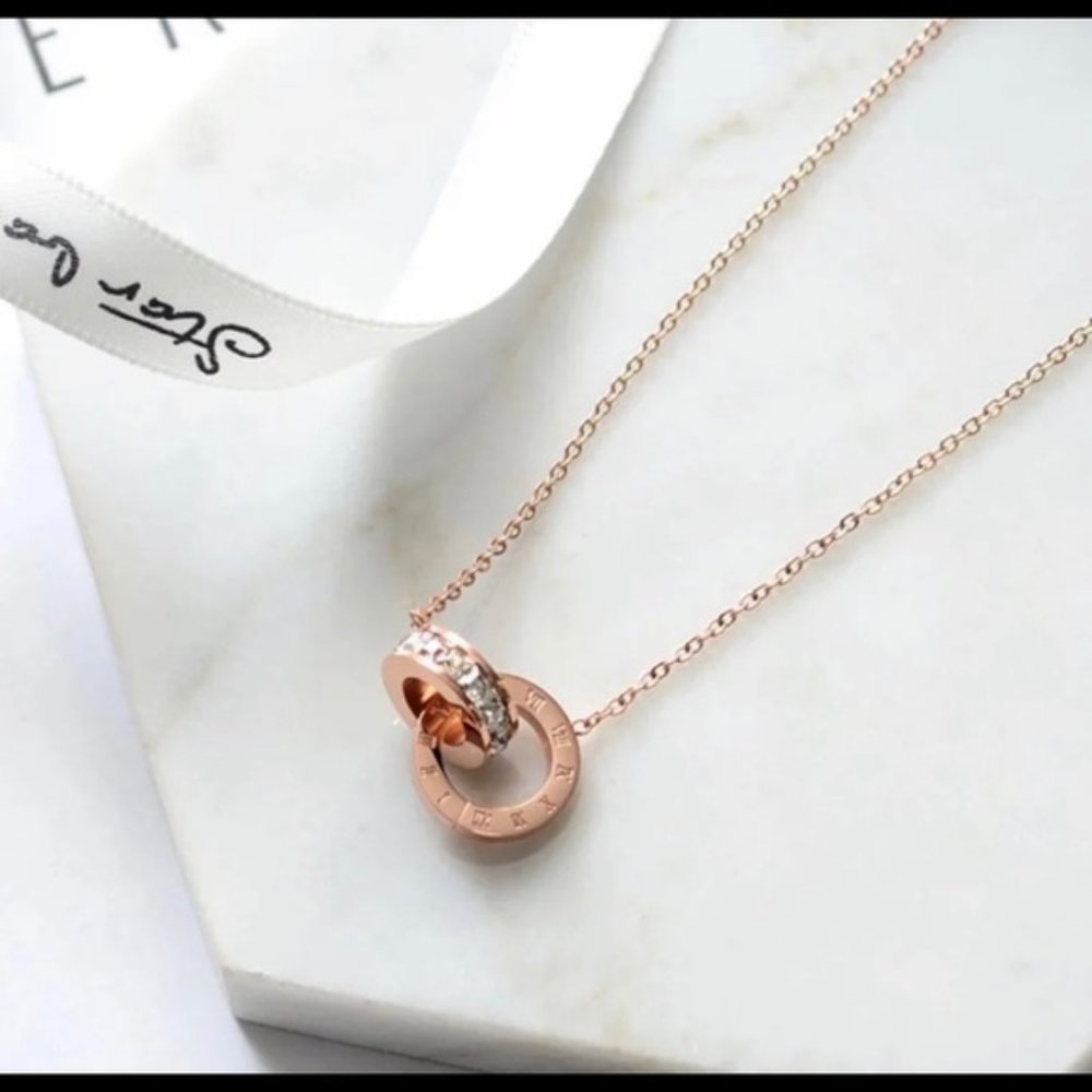 Stimulated Diamond Roman Numeral Necklace